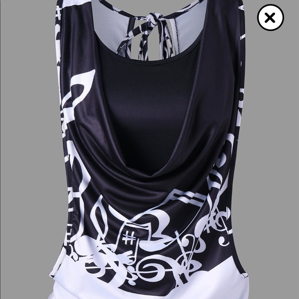 Double Black and White Tank Top